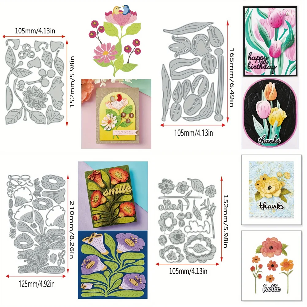 

Flowers Metal Cutting Dies for Scrapbooking Decoration, Handmade Stencils, DIY Card Making Mould Model Crafts, New Style 2025