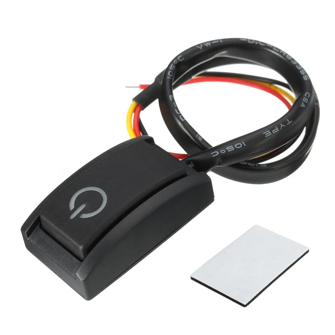 12V/200mA Car DIY Paste Type Push Button ON/OFF Latching Switch LED Light