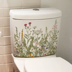 T244# Various Green Plants Flowers Wall Sticker Bathroom Toilet Decor Decals Living Room Cabinet Home Decoration Mural