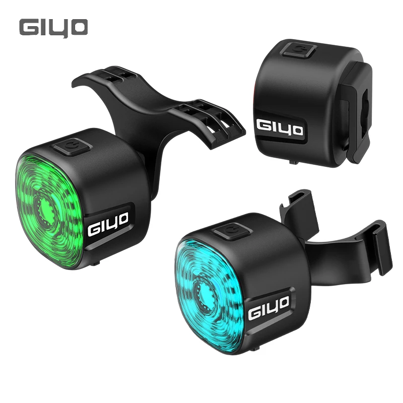 GIYO Bicycle Smart Brake Tail Light MTB Road Bike Auto Brake Sensing Light IPX6 Waterproof LED Warning Rear Lamp Colorful light