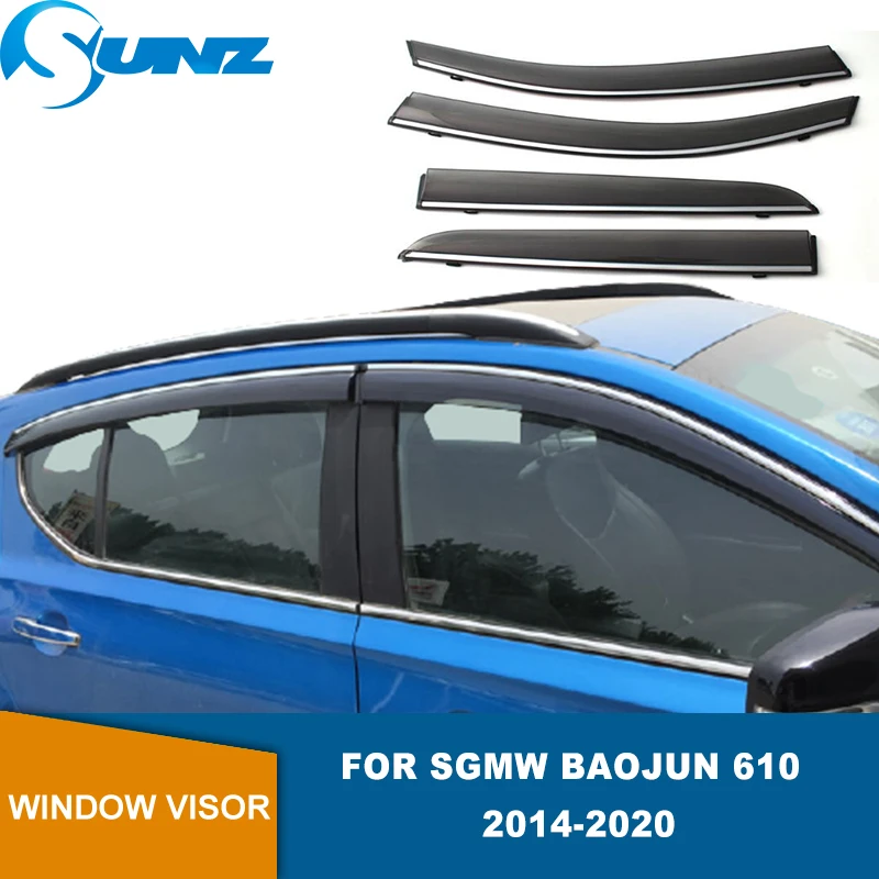 

Door Visors For SGMW Baojun 610 Hatcback 2014 2015 2016 2017 2018 2019 2020 Window Visor Vent Shades Sun Rain Deflector Guard