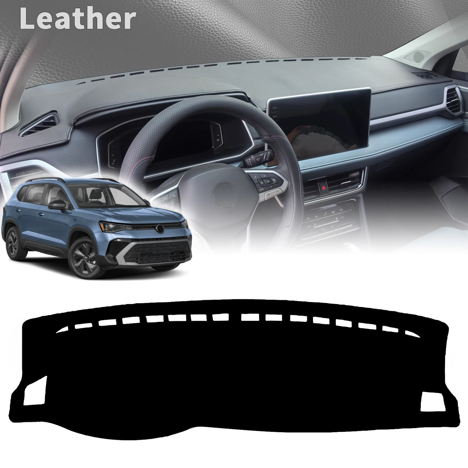 

for Volkswagen VW Taos Tharu 2023-2026 Dashmat DashMat Sunshade Dashboard Cover Pad Protective Carpet Car Accessories Leather