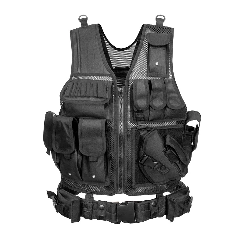 Politie Tactisch Vest Airsoft Trainingsjack Molle Tactisch Vest Militaire Vesten Kogelvrije Vesten Veiligheidsvest Outdoor Jachtvest