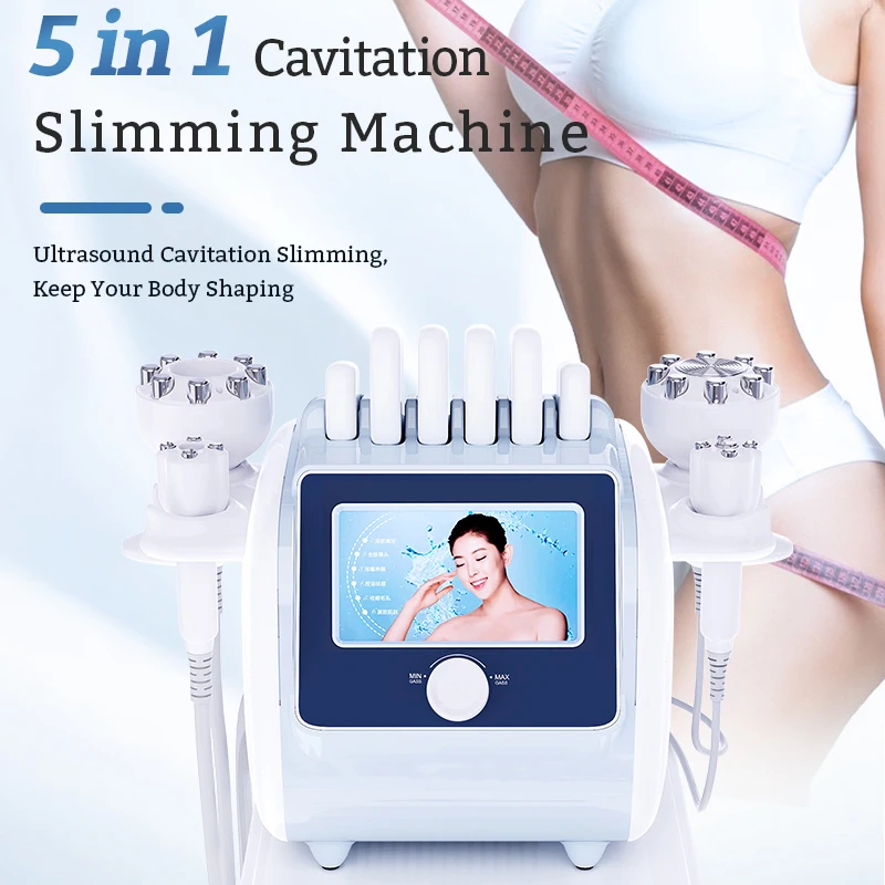 Advanced 5 in 1 Vacuum + 40K Cavitation Fat Burning Liposuction for Body Sculpting EMS Ultrasound Skin Lift Anti-wrinkle Machine