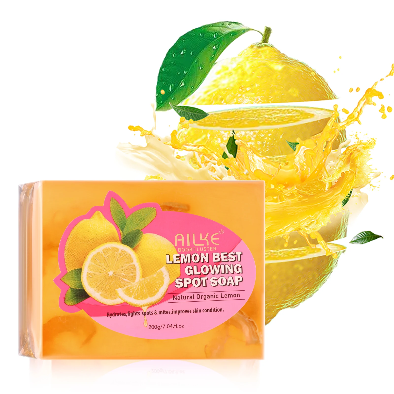 

AILKE Dark Spots and Acne Remover Soap Bar, Whitening Skin with Natural Lemon, Olive Oil, Women Daily Face and Body Wash, 200g