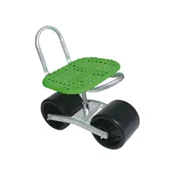 Taburete de jardín rodante, carrito con ruedas, asiento de trabajo de jardín ajustable, giratorio de 360 °, para recoger césped, patios giratorios ajustables