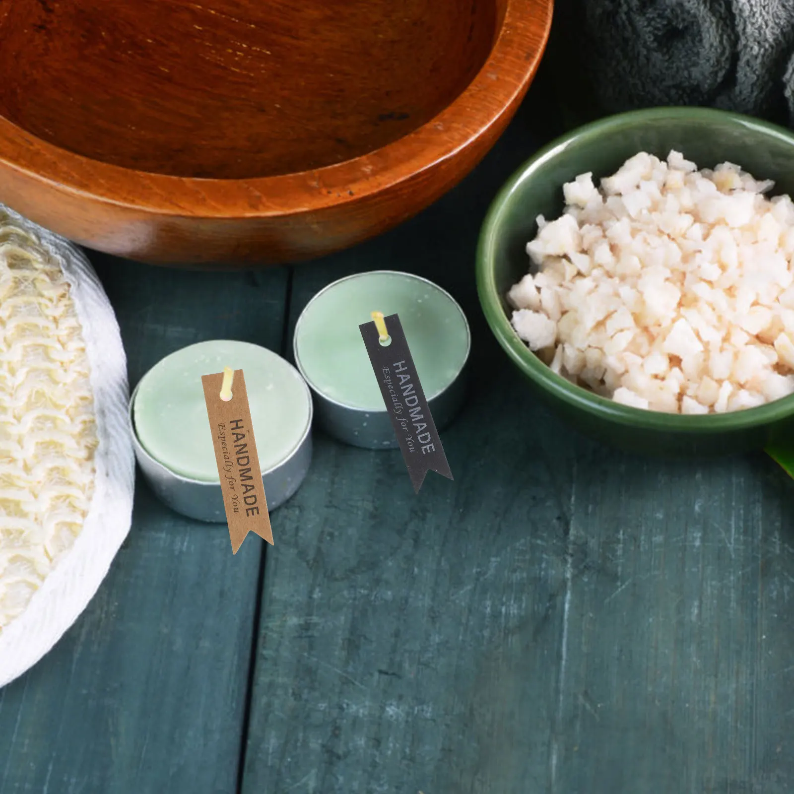 

45pcs Kraft Paper Tags Fishtail Flag Decorative Labels For Scented Candles Hanging Decors Fittings Wedding Party