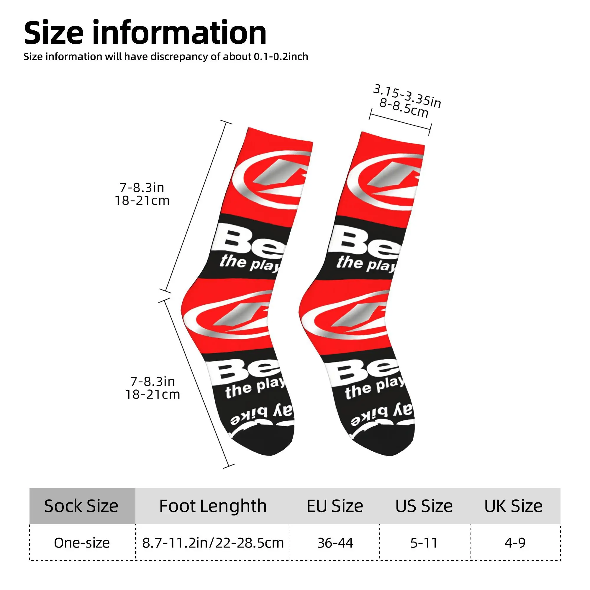 Custom B-Betas Logo Motorcycle Men's Crew Socks Unisex Funny 3D Printed  Motor Dress Socks