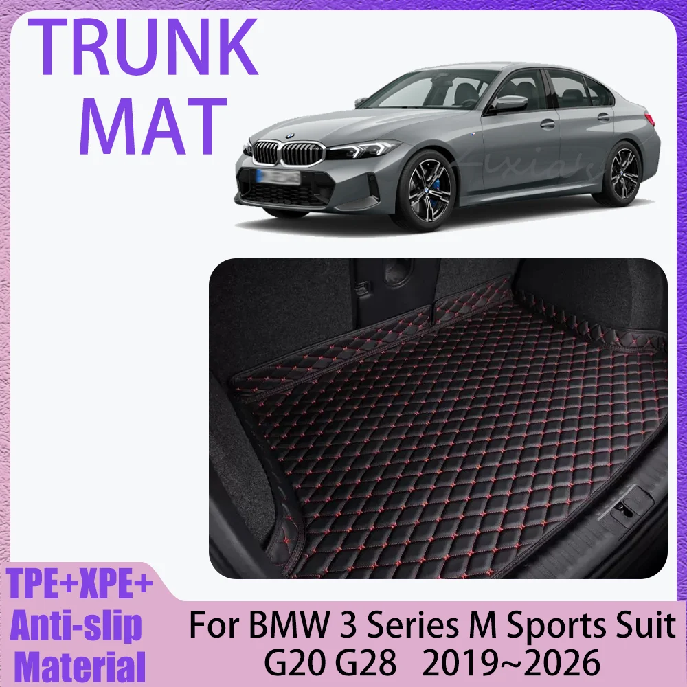 

Для BMW 3 серии M Sport G20 G28 2019~2026 2020 2021 2022 2023 2024 2025: Кожаные коврики в багажник, защита от царапин, вкладыши для багажника, аксессуары для интерьера автомобиля