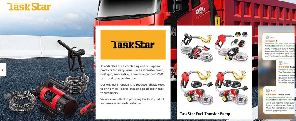 TaskStar 12 V elektrisches Kraftstoff-Transferpumpen-Set, 13 GPM Batterie, Diesel-Transferpumpe mit Kraftstoffdüsenschläuchen für den Heim- und Geschäftsbauernhof – Detail 2
