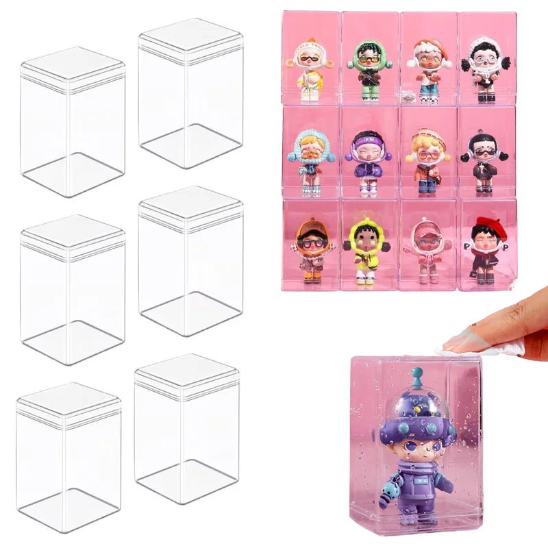 

Слипый ящик для хранения игрушек, подставка для хранения, прозрачный шкаф для одной куклы, витрина для Pop Mart, шкаф, пылезащитная коробка для ручной витрины
