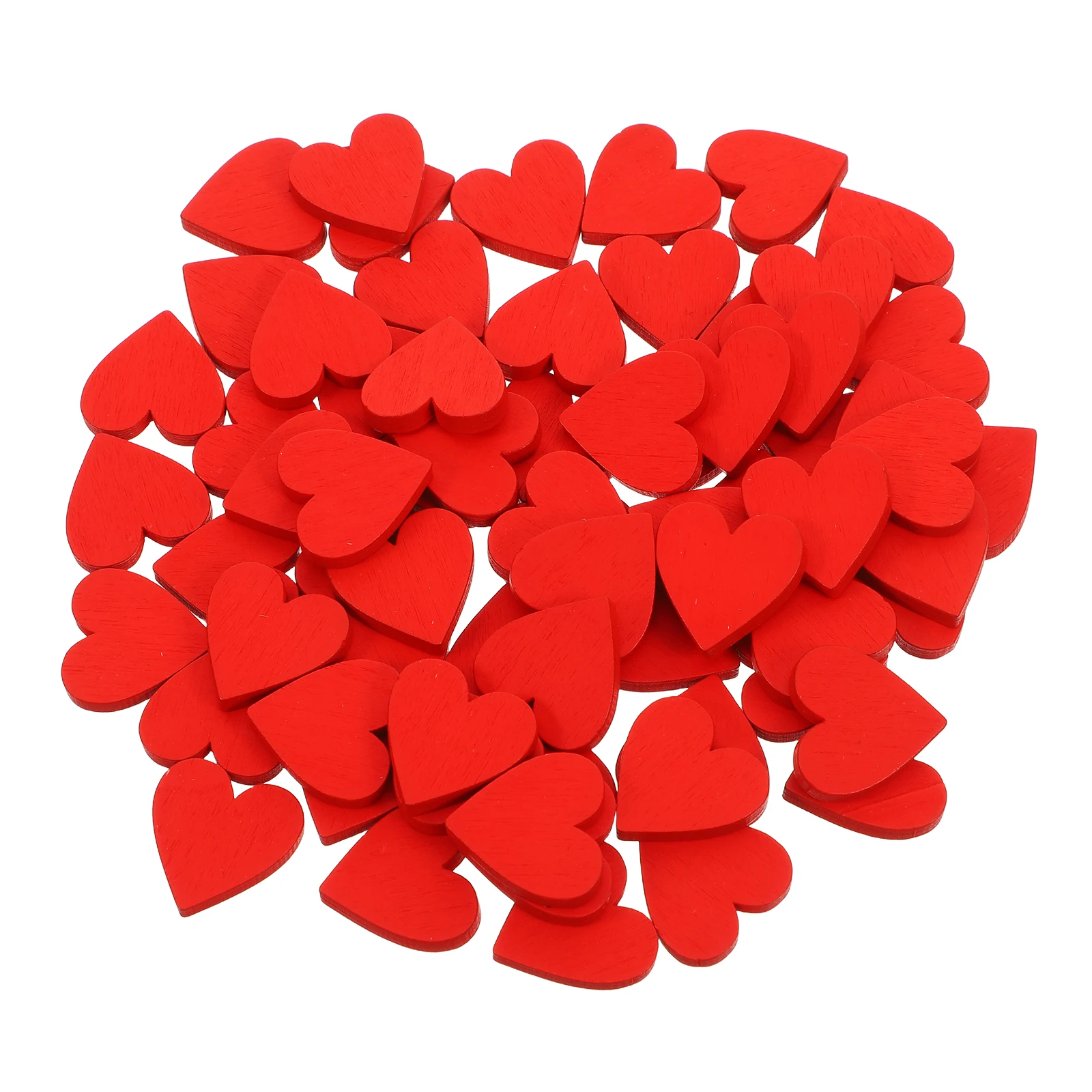 

100 Pcs Red Heart Wooden Slices Craft Cutouts DIY Wedding Table Decor Valentine Ornament Signs Mini Disc Confetti