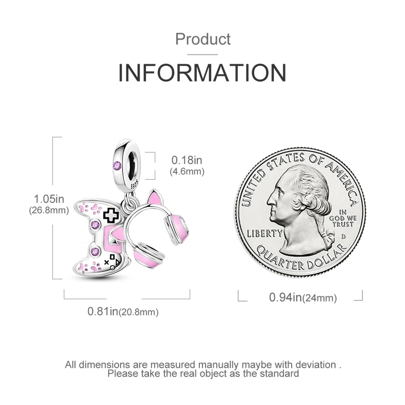 925 Sterling Silber Rosa Serie Charms Fliege Mädchen Kuchen Prinzessin Perlen Anhänger Fit Original Armband DIY Schmuck Geschenk Für Frau – Detail 13