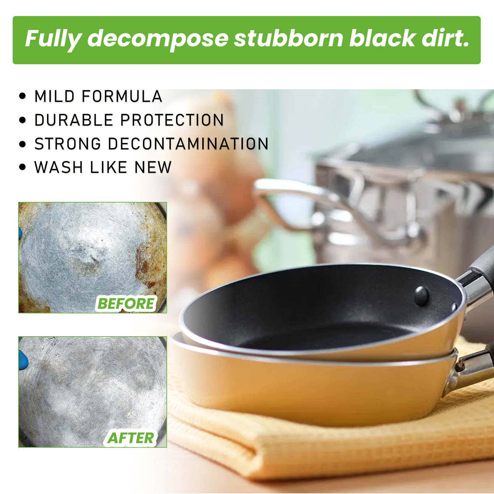 Pot Bottom Grease Cleaner Cookware Heavy Oil Removal Oven Rust Remover Cooktop Cleaning Degreasing Kitchen Oil Cleaning Cream