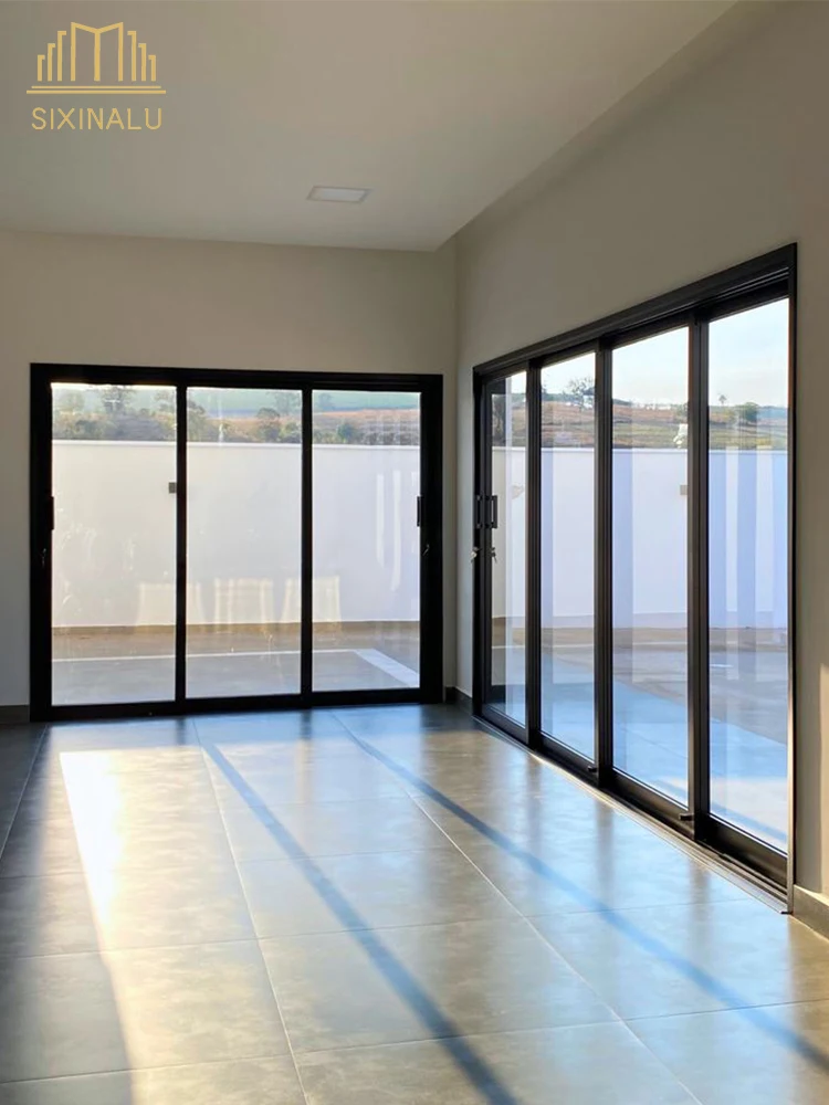 

Sixinalu Sliding Door Aluminum Profile Alloy Double Glazed Hurricane Impact Door Exterior Interior Front Door Custom Home Decor