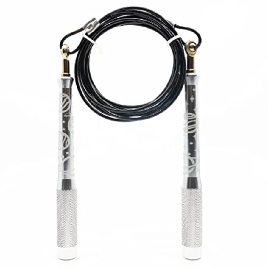 

Speed Jump Rope - 360° Swivel Ball Bearing, Ultra-Light Aluminum Handles, Adjustable Steel Coated Cable, Tangle-Free & Kink-Free