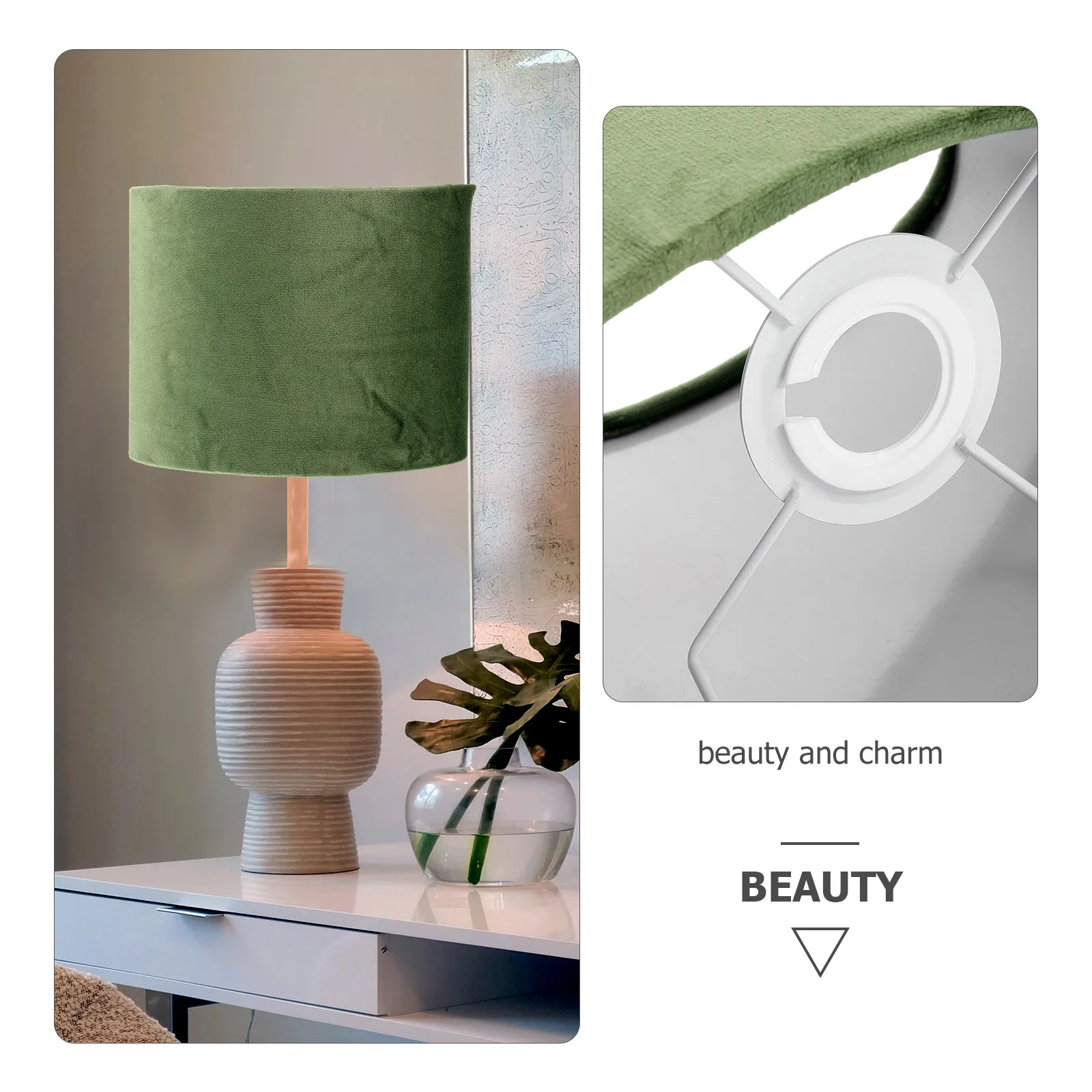 

Oval Replacement Lamp Shade Modern Cloth Cover for Table Floor Desk Bedside Lamps Soft Warm Light Decorative Accessory