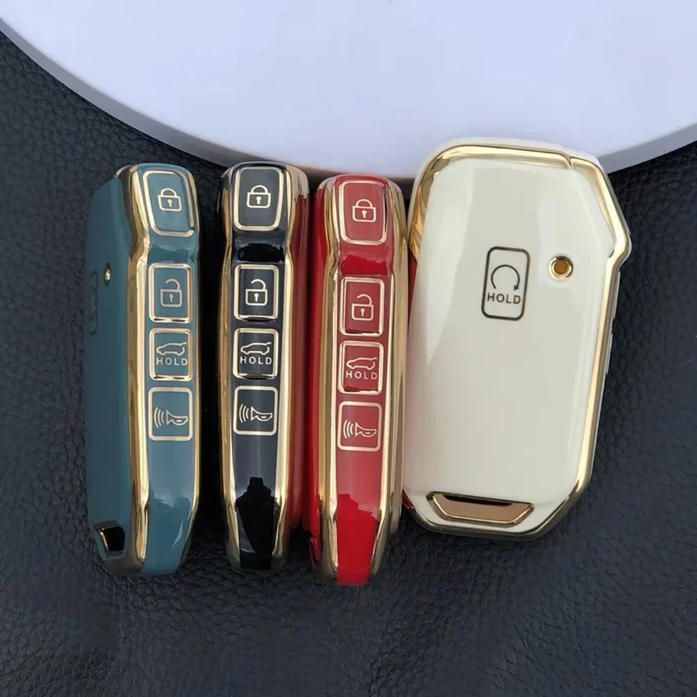 For Kia Telluride Telluride SX 2021 Sportage R 2022 K5 GT Line 2021 Seltos 2020 Remote Key Smart 5 Button Tpu Car Key Case Cover