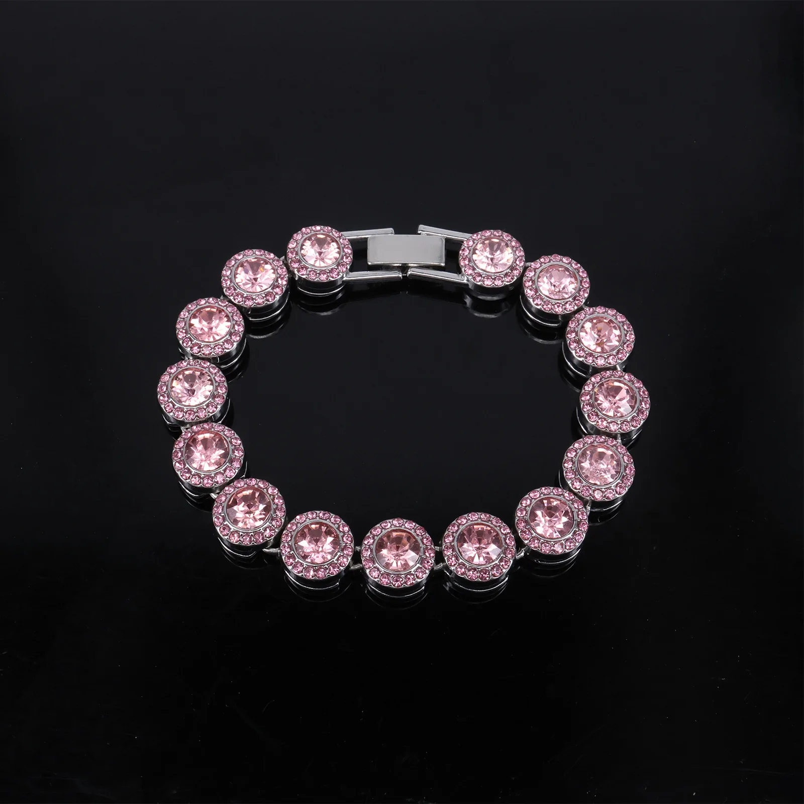 ZAKOL Hip-Hop Trendiges 12MM Breites Rundes Strass-Tennisarmband und Halsketten-Set für Damen/Herren, Modischer Hippie-Schmuck