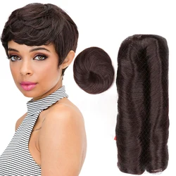 Bundles de cheveux 100% humains avec fermetures pour femmes, extensions de cheveux courts bouclés, tissage, 28 pièces