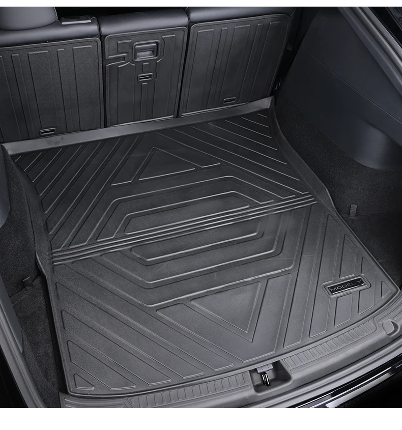 

For Tesla Model Y Cargo Area Protector -Trunk Mat Boot Liner Carpeted Wall Dirty-proof Trims Seat back Cover