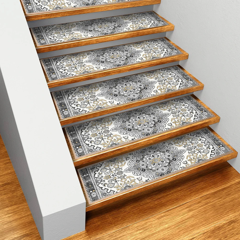 

15PCS Rug Tread Reusable Non Slip Indoor Stair Rugs Stairway Carpet Rugs Indoor Skid Resistant Stair Tread for Dogs Kids & Elder