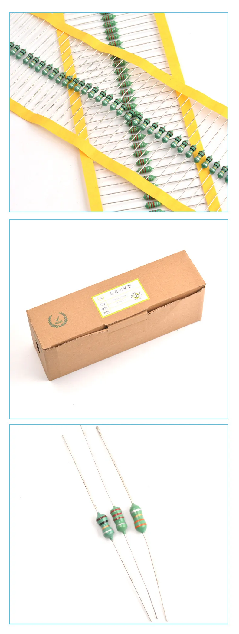 100 Stück 1/2W 0410 Farbcodierter Induktor 2,2 4,7 6,8 10 22 33 47 100 220 330 470UH 1MH – Detail 6