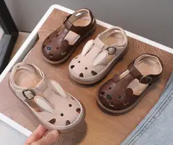 Sandali per ragazzi e ragazze dei cartoni animati estate Cute Toe protezione del piede sandali in pelle per bambini scarpe per bambini All-match