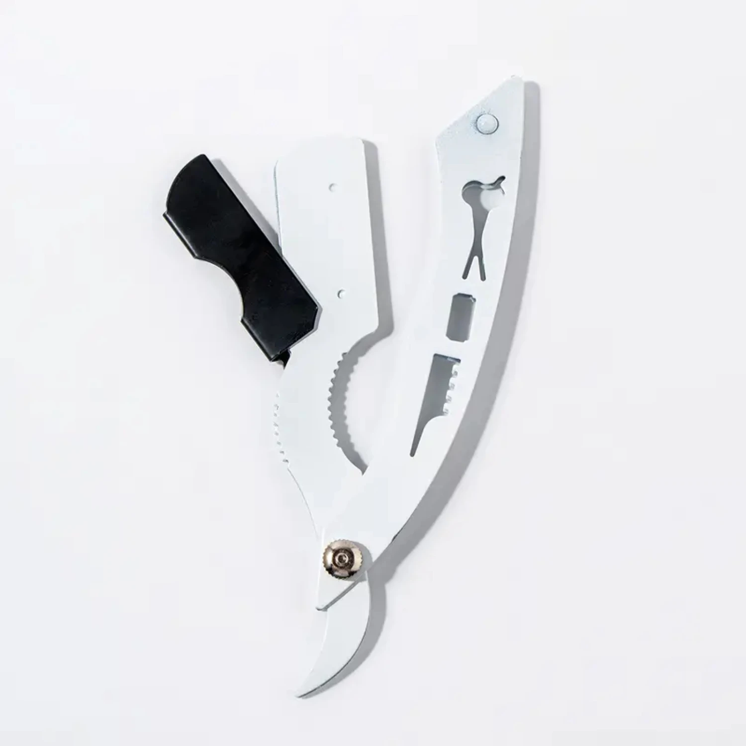 Klasyczna Retro Maszynka do Golenia Brody Męska Bez Ostrza do Precyzyjnego Golenia, Składana z Białym Uchwytem na Ostrze, Pe