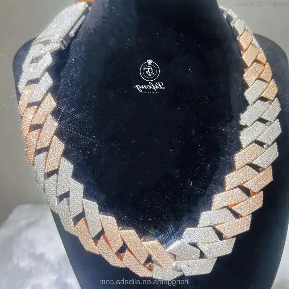 

Ювелирные изделия Lifeng, кубинская цепочка с бриллиантами в стиле хип-хоп, цепочка из стерлингового серебра, кубинская цепочка с муассанитом Iced Out