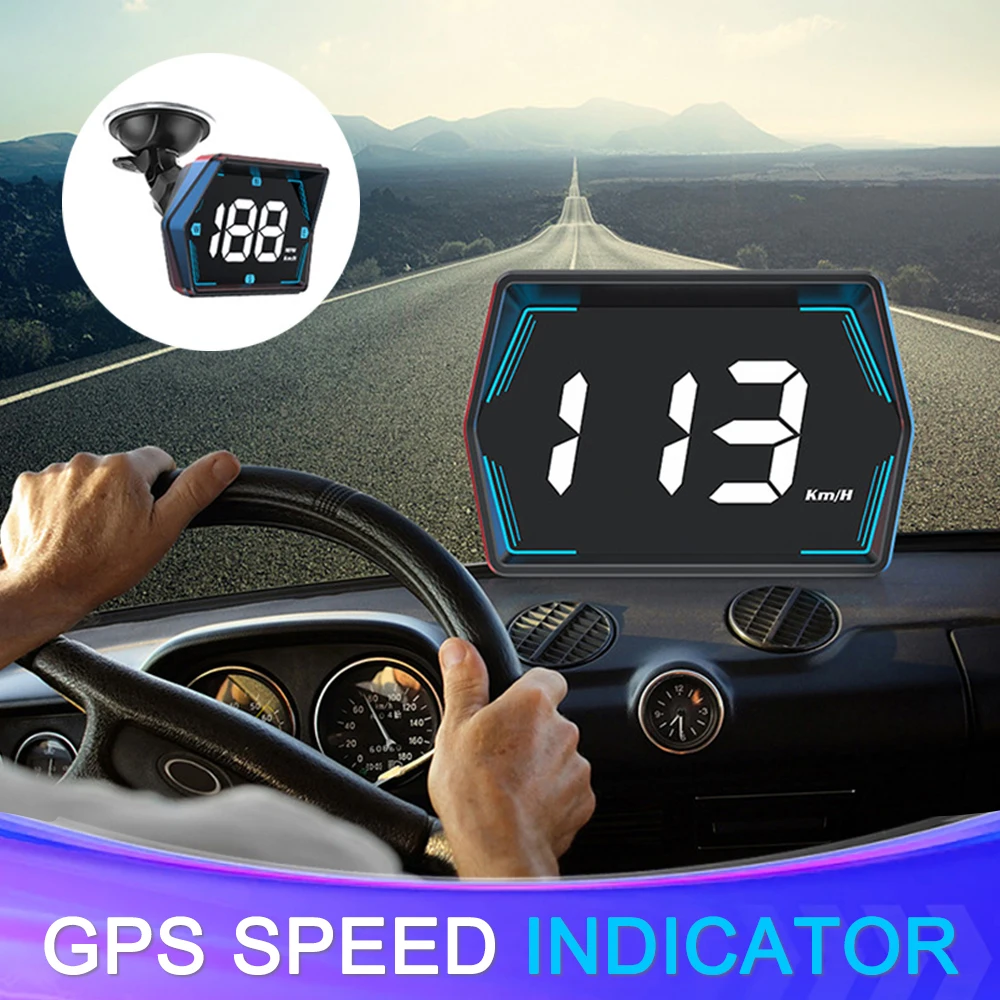 Universal HUD GPS Head Up Display Speedometer Odometer Compass LED Display with Overspeed Alarm For All Car Speed Meter KMH MPH