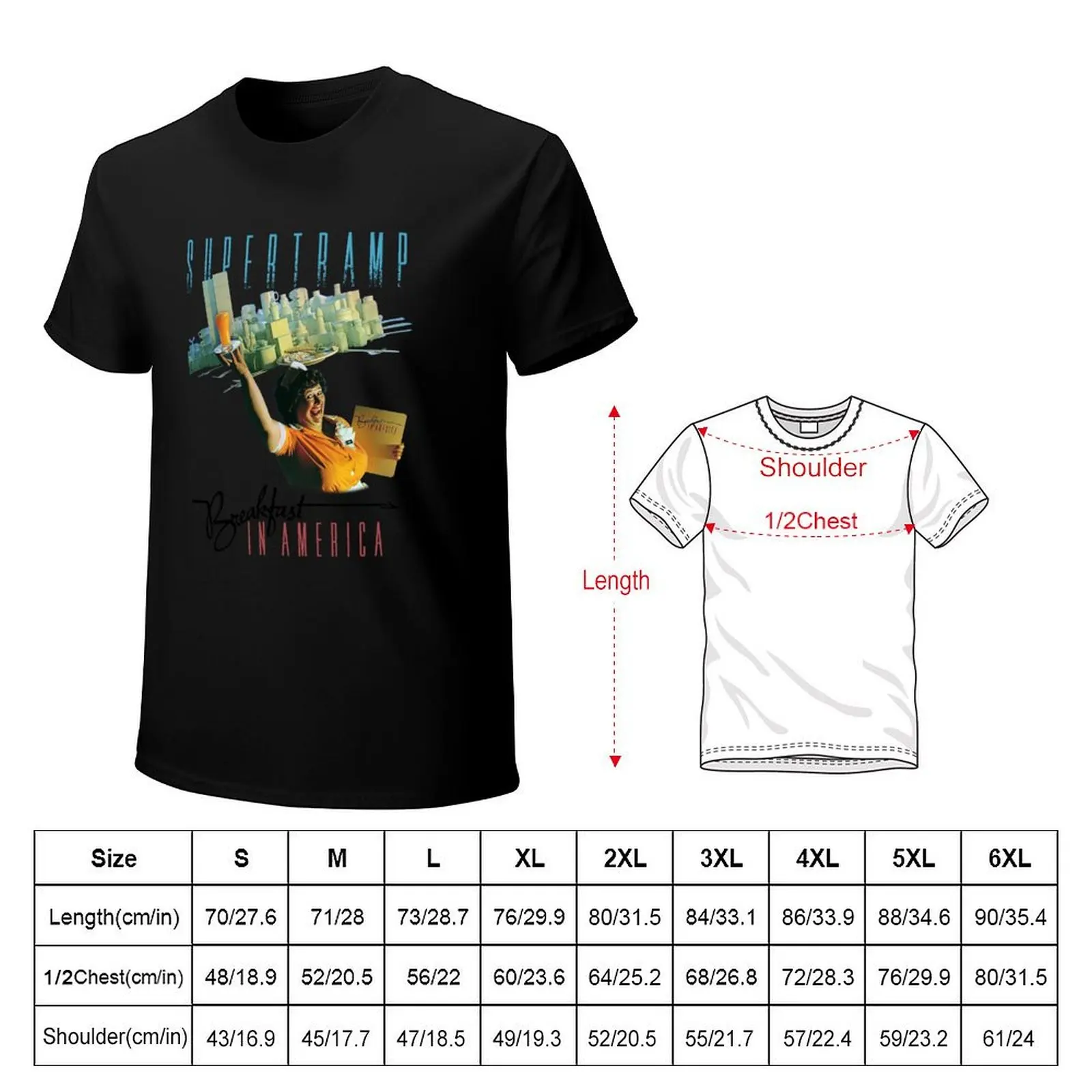 Súpértrámp BREAKFAST IN AMERICA 1979 NEW T-Shirt Basic Simple Casual Short Sleeve Tee