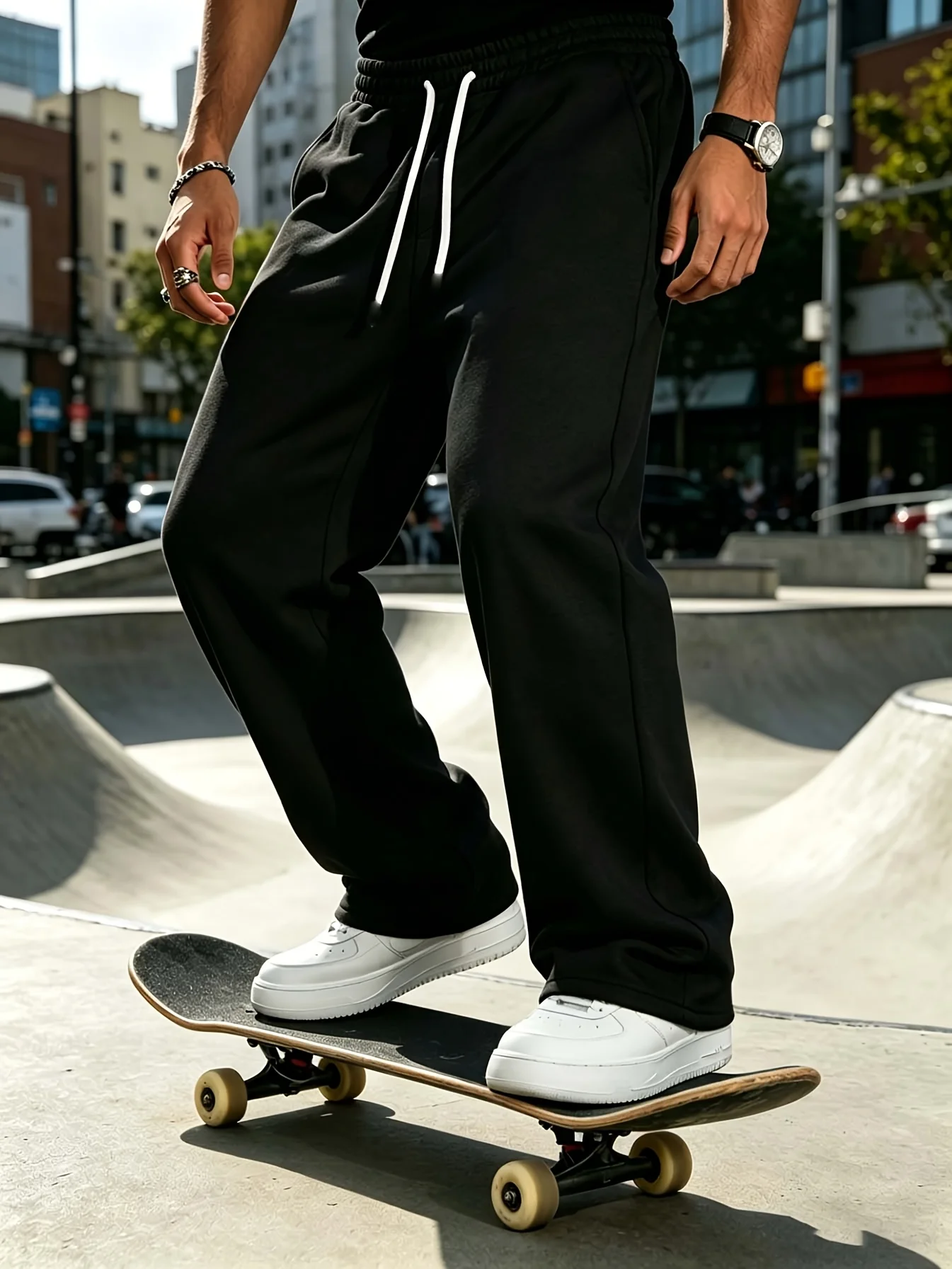 

New men's outdoor casual trousers, loose wide-leg cut, slimming, versatile solid color men's trousers men clothing
