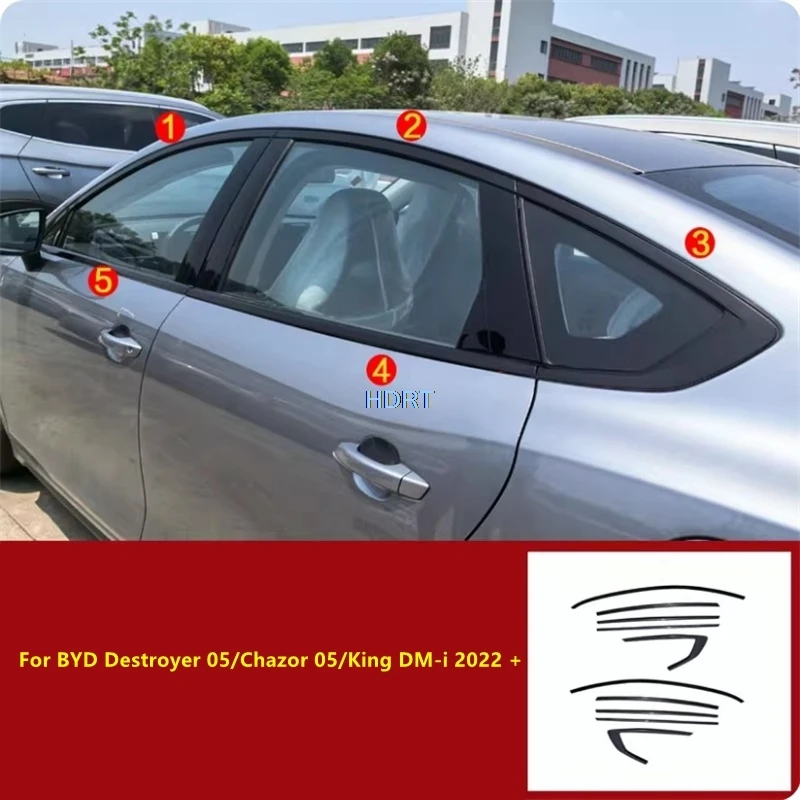 

For BYD Destroyer 05/Chazor 05/King DM-i 2022 + Accessories Exterior Sticker Car Style Door Window Side Glass Anti Scratch Trim