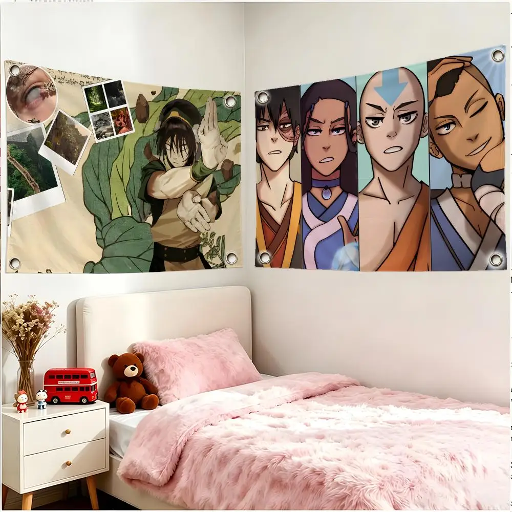 Anime Fantasy Avatar The Last Airbender Flags Four Ring Borderless Art Decor Indoor Outdoor Use Simple Hang And Install