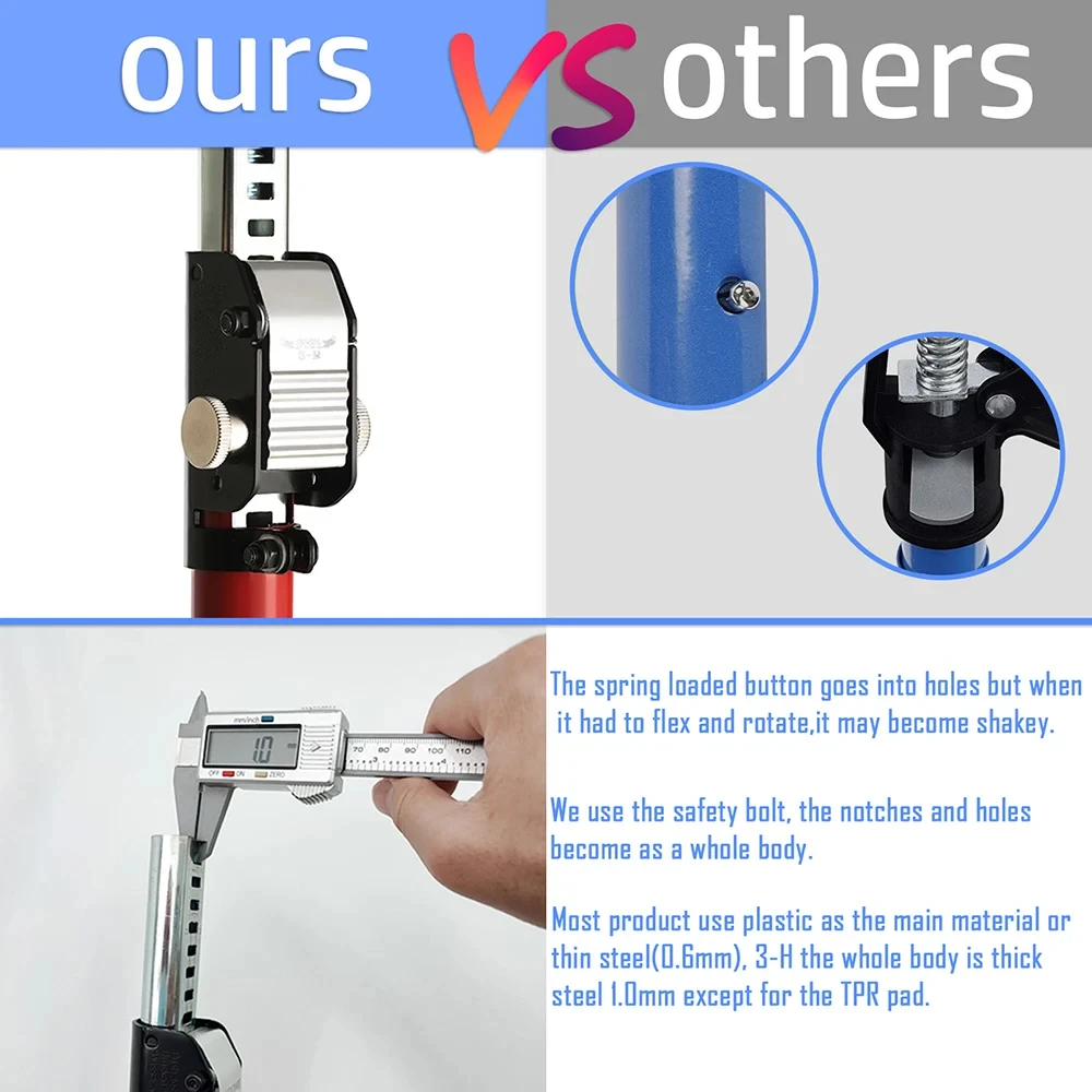 1Pcs Support Pole Steel Telescopic Adjustable Support System Support Rod Construction Rods For Cabinet Jacks Cargo Drywall Lifts