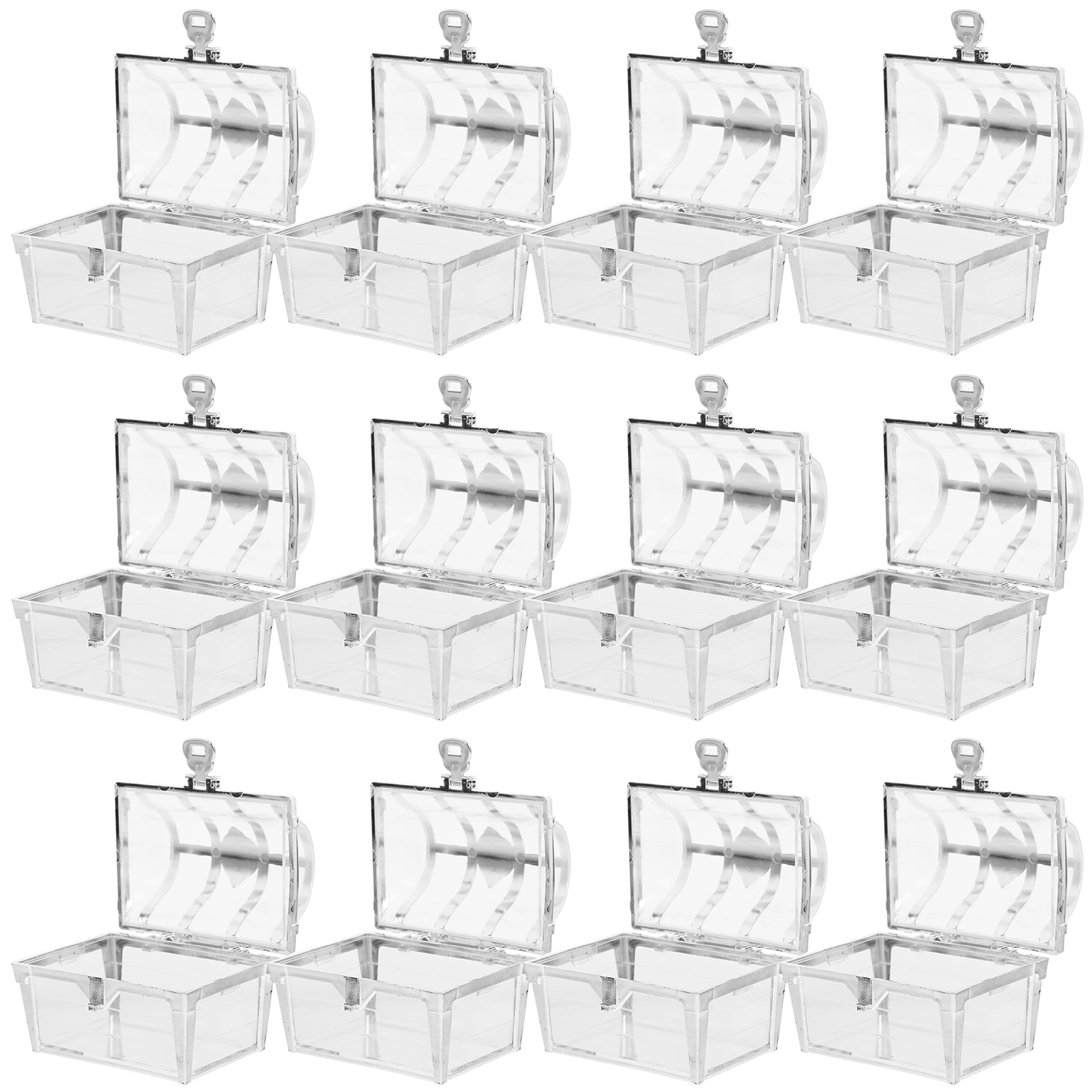 

12 Pcs Candy Box Party Container Decorative Boxes Outdoor Wedding Favors Treasure Chest Plastic