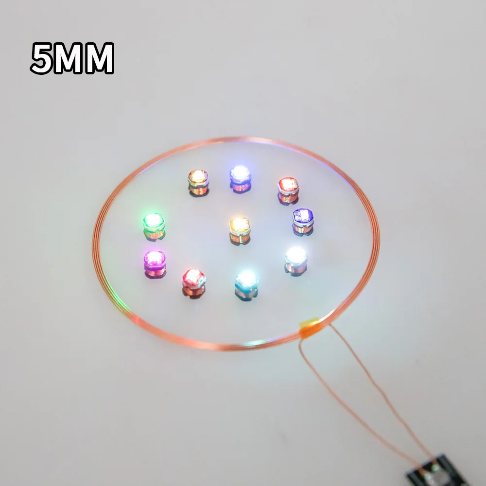 Lampes à induction miniatures, alimentation sans fil, perles de lampe LED, matériaux de modèle, kits de diorama, diamètre 3mm, 4mm, 5mm, lot de 3