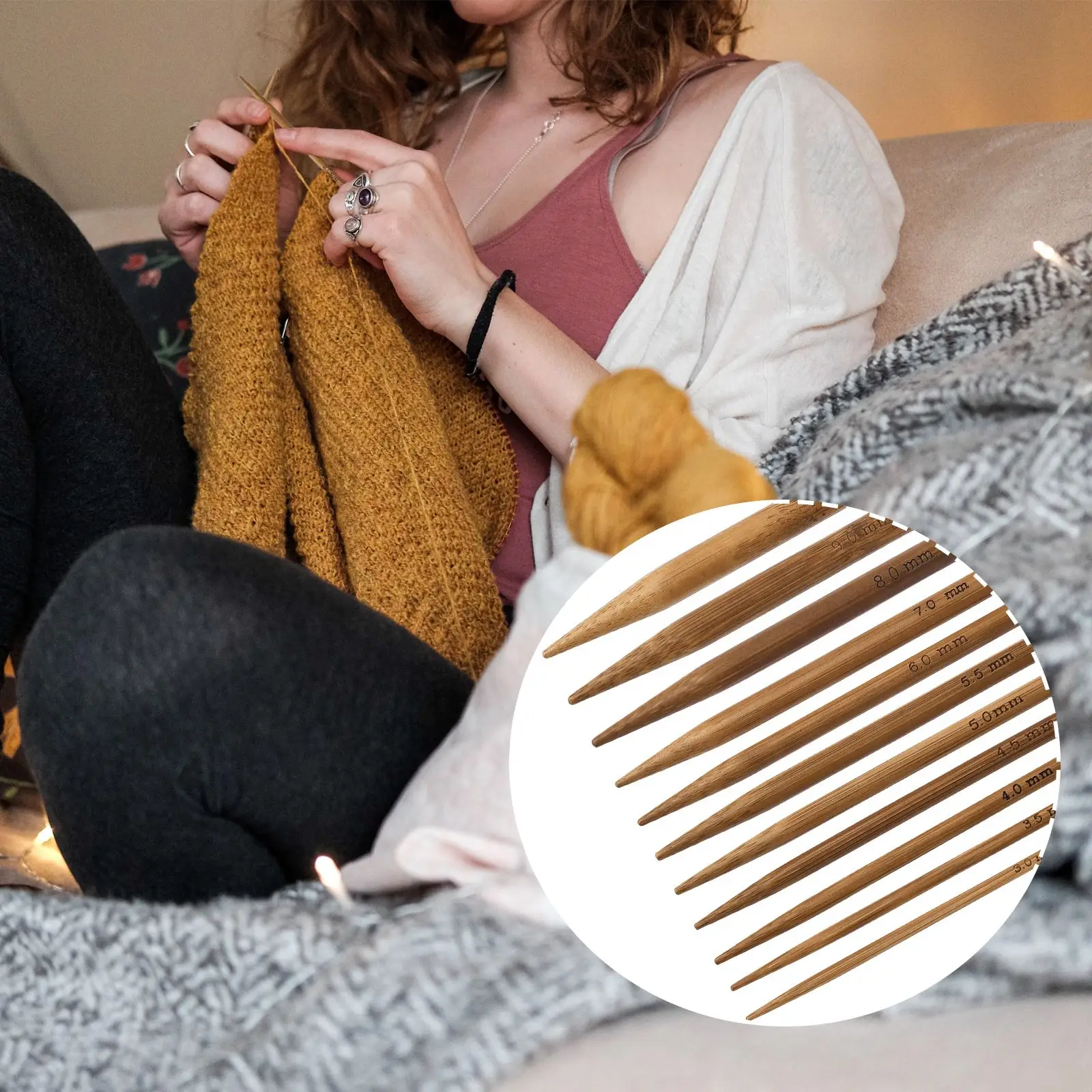 3.0-10mm Stainless Bamboo Steel Circular Knitting Needles Crochet Pins Needle Craft Tools For Set of Knitting hooks DIY Weaving