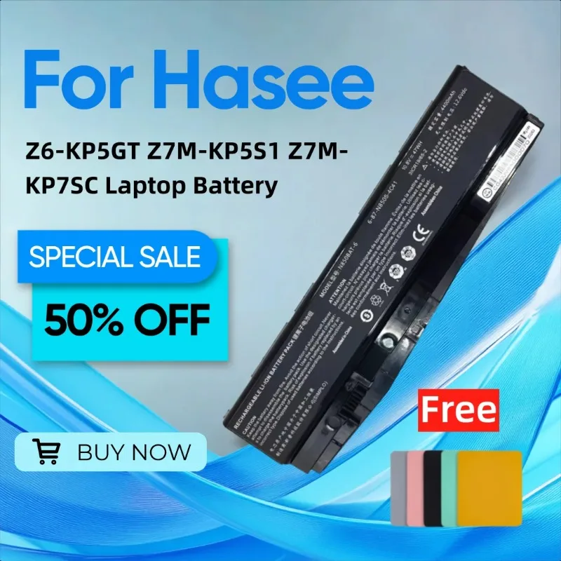 

Для Hasee War God Z6-KP5GT Z7M-KP5S1 Z7M-KP7SC Аккумулятор для ноутбука N850BAT-6 Подарите коврик для мыши