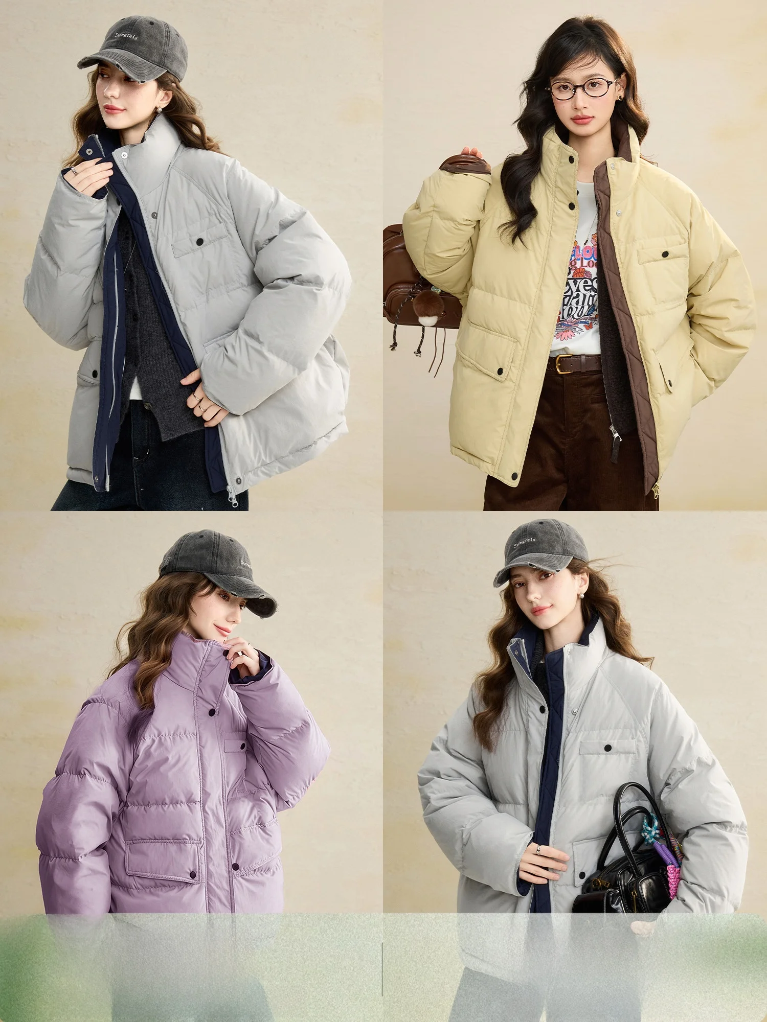 

Легкая пуховая куртка Pumpkin Valley Cry Color Blo Du для женщин, теплая зимняя верхняя одежда из нейлона с воротником-стойкой