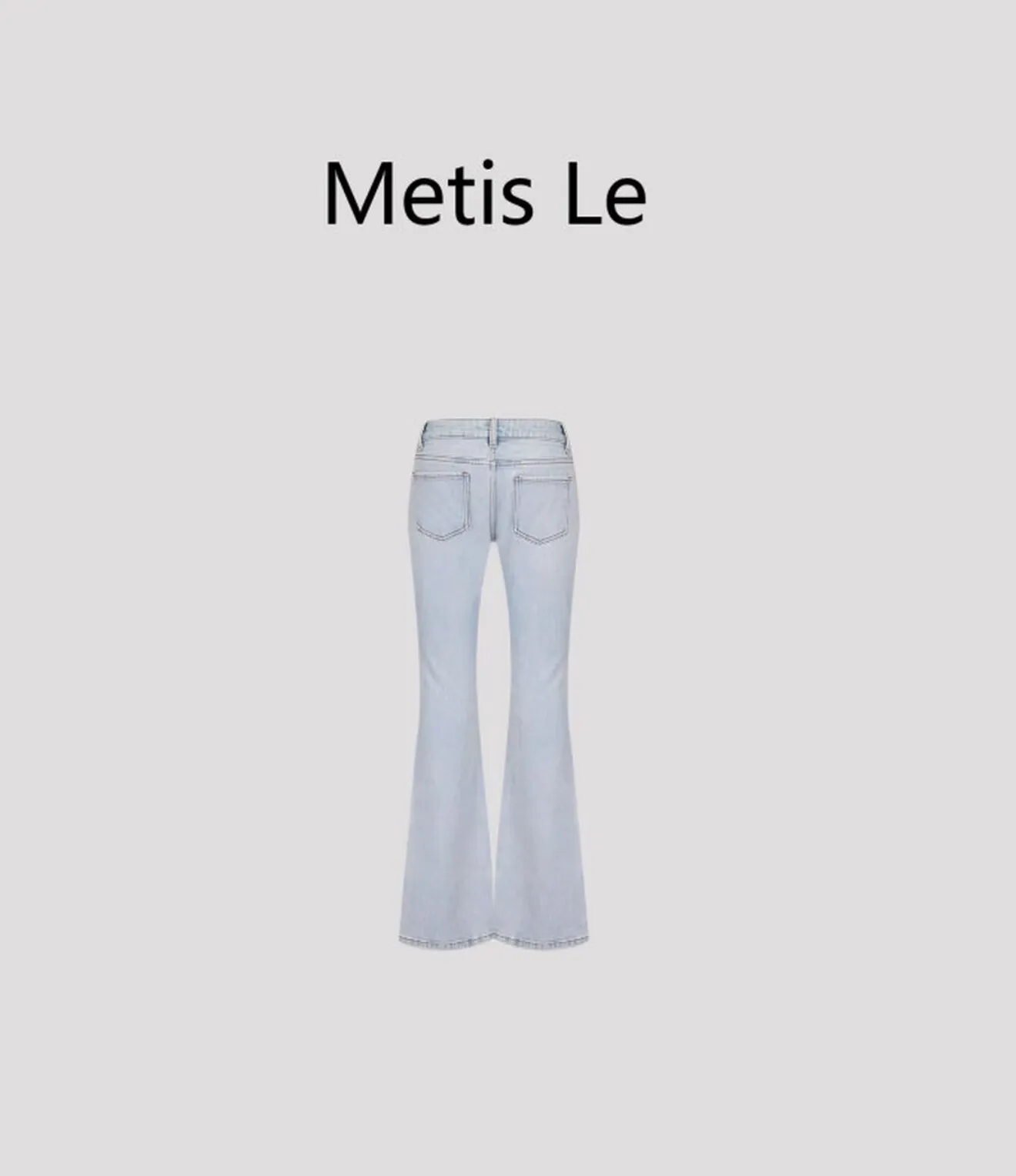 lele Hip Lifting Figure-Flattering Hip Enhancing Bootcut Jeans, Washed Light Blue Versatile Casual Long Denim Pants for Women