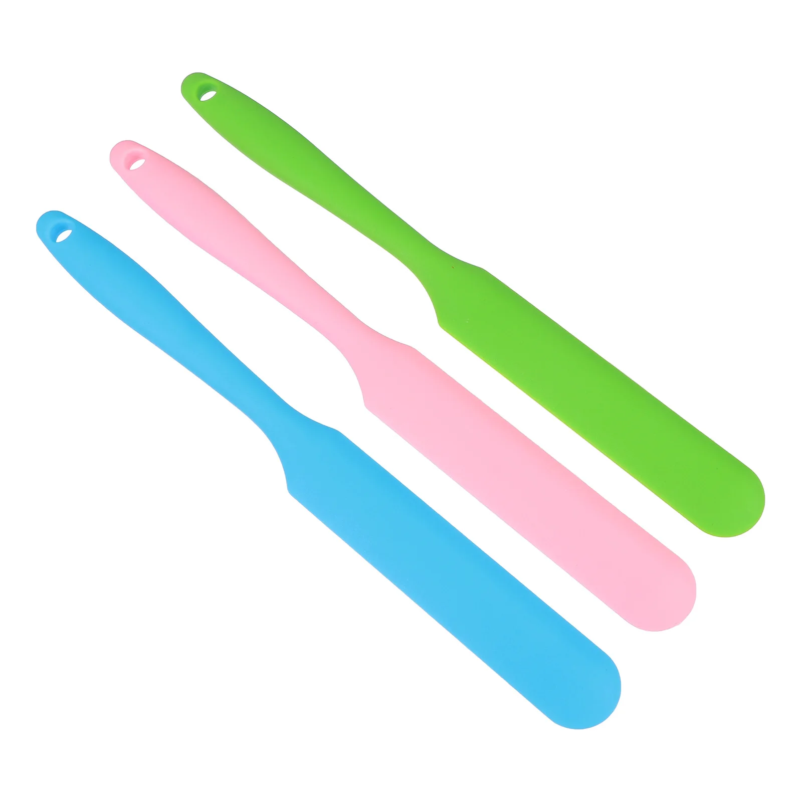 3Pcs Non-Stick Silicone Wax Sticks Hair Removal Spatulas Long Handle Reusable Wax Applicator Bright Colors Easy Clean
