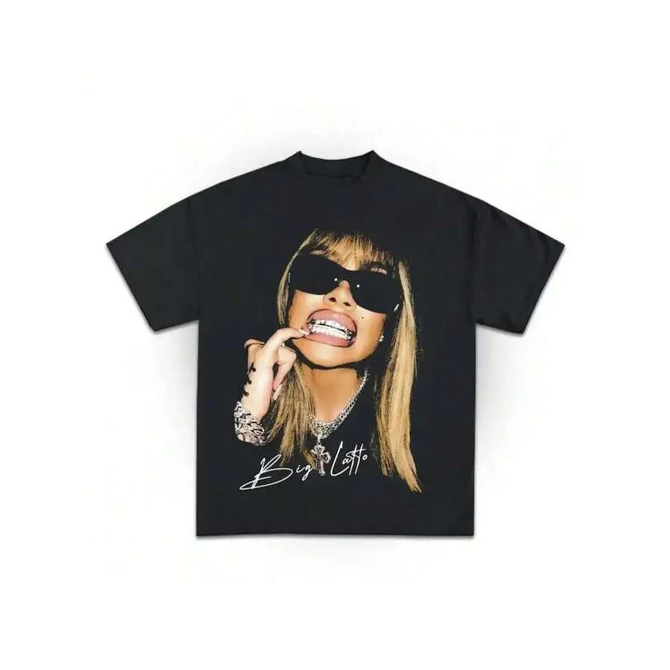 1 Piece, 100% Cotton, Women's Printed T-Shirt With Sunglasses, Casual Men's T-Shirt Of The Season, Round Neck Pure Cotton Short Sleeved T-Shirt, Outdoor Sports, Holiday Gift