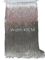 Height 20CM-30CM-40CM,Silver Red Bead Tube Tassel Dress Accessories Lace Trim,Wedding Evening Dress, Beaded Decoration, RS3052-2