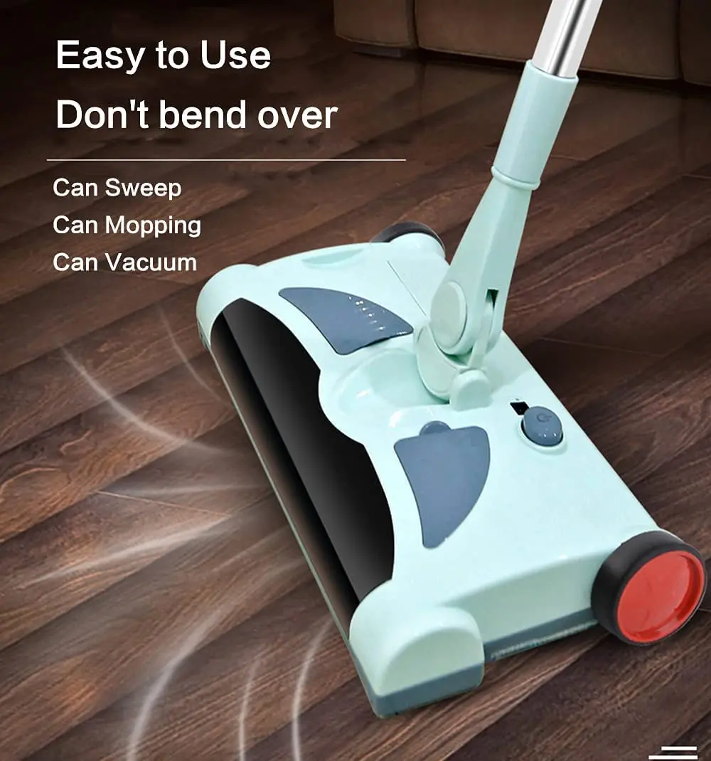 Electric Wet and Dry Vacuum Cleaner Rechargeable Cordless Hand-Push Household Floor Cleaner Flatbed Sweeper Mopping Machine