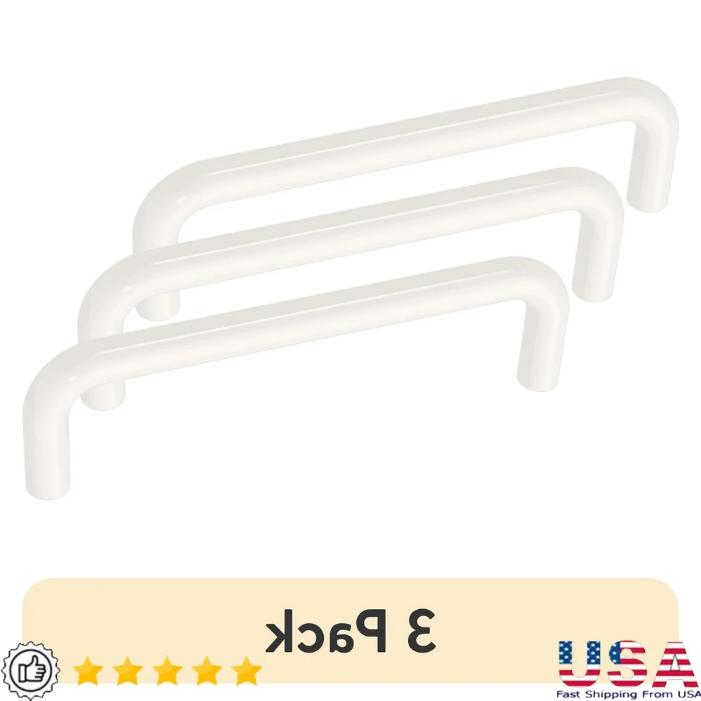 

3 Pack 3 Inch White Wire Cabinet Pulls Drawer Handles Easy Installation Durable Hardware Included Modern Home Decor