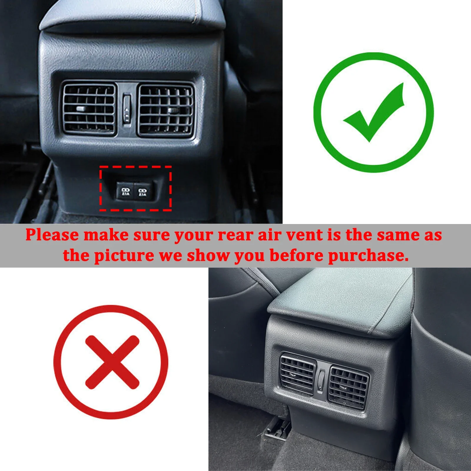 Carbon Fiber Style Interior Rear AC Air Outlet Vent Cover Molding Trims For Toyota Camry XV70 2018 2019 2020 2021 2022 2023