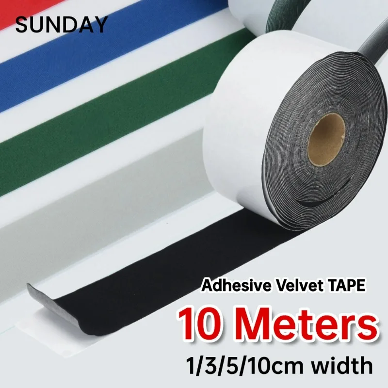 

Self Adhesive Velvet Tape Single-sided Adhesive Strip Stickers for Car Soundproof Noise Reduction Decoration Edging 10M Length