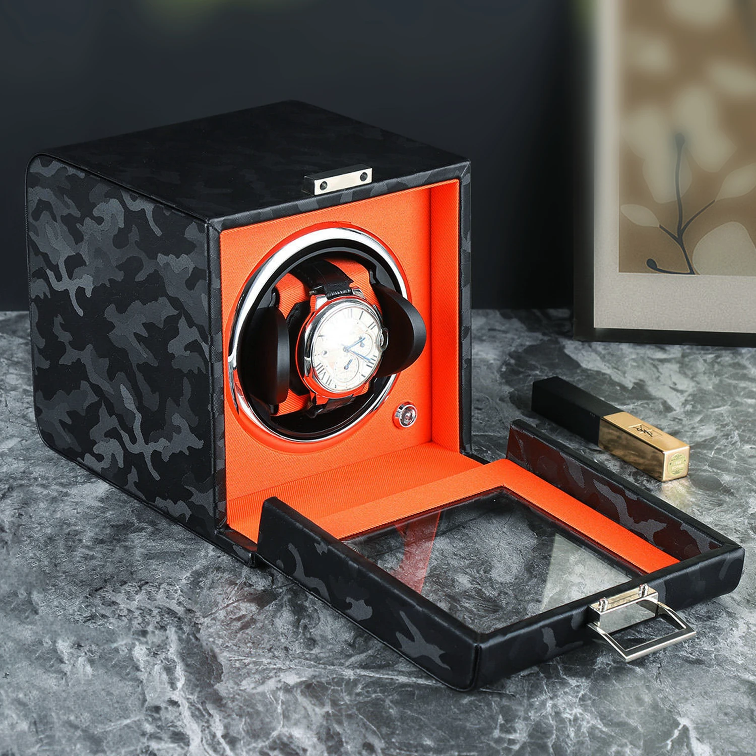 2024 Luxury Watch Winder Single Automatic Watch Winder Box Black Watch Winder